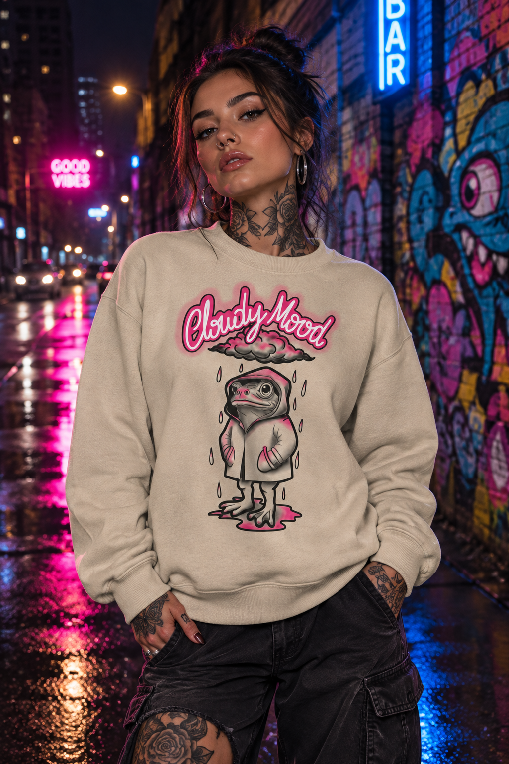 Felpa "Cloudy Mood" Cute Frog